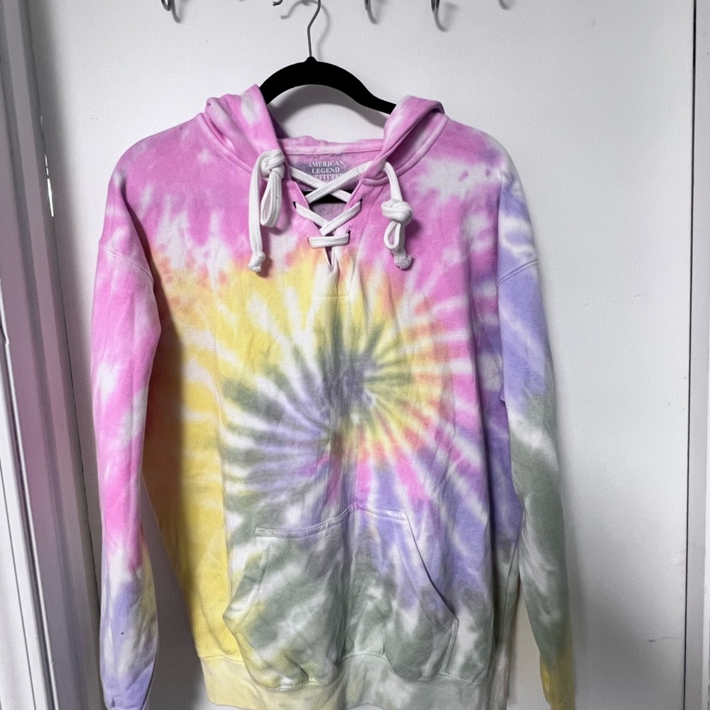 Tie-Dye Lace-Up Hoodie
